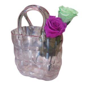 Jarrón bolso cristal