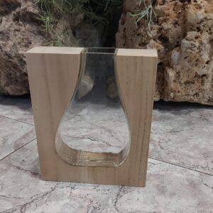 comprar Jarrón decorativo de madera y cristal