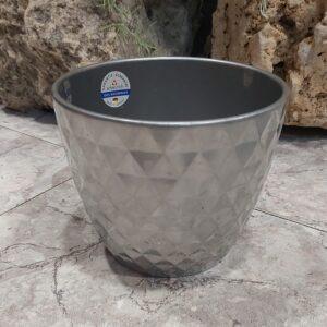 Macetero Geométrico Plateado - Calidad Scheurich