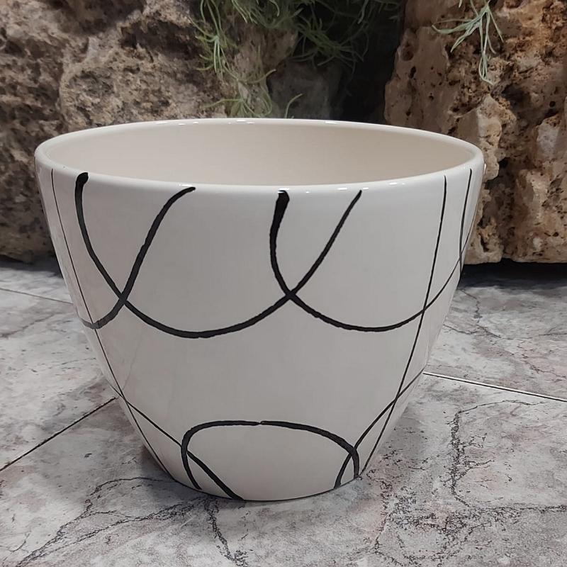 Macetero de Cerámica "Trazos Minimalistas"